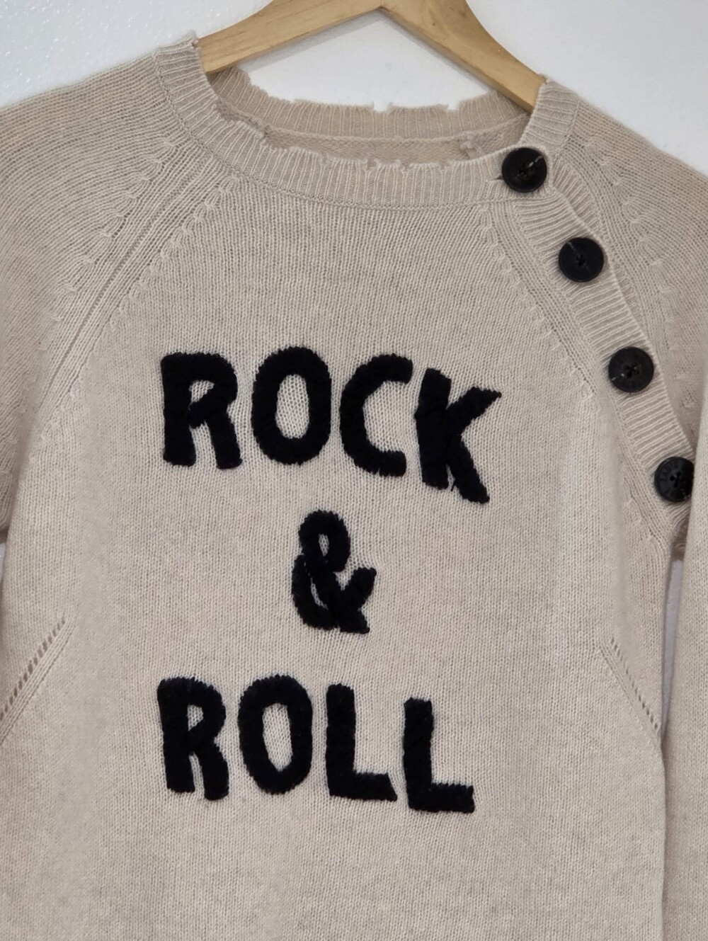 Zadig & Voltaire Rock & Roll Embroidered Cashmere Reglis Bis Sweater - Picture 4 of 11